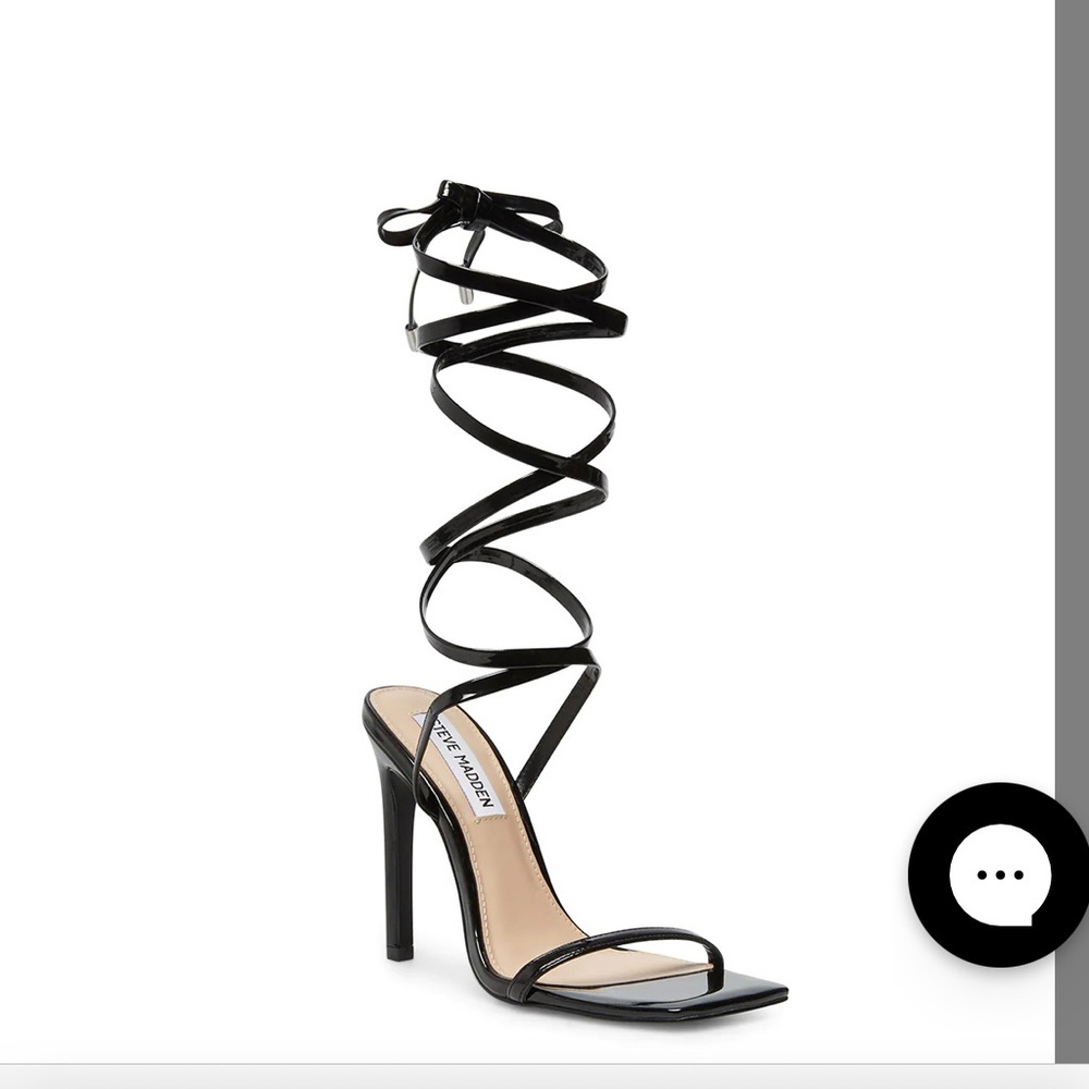 Steve Madden black wrap heels